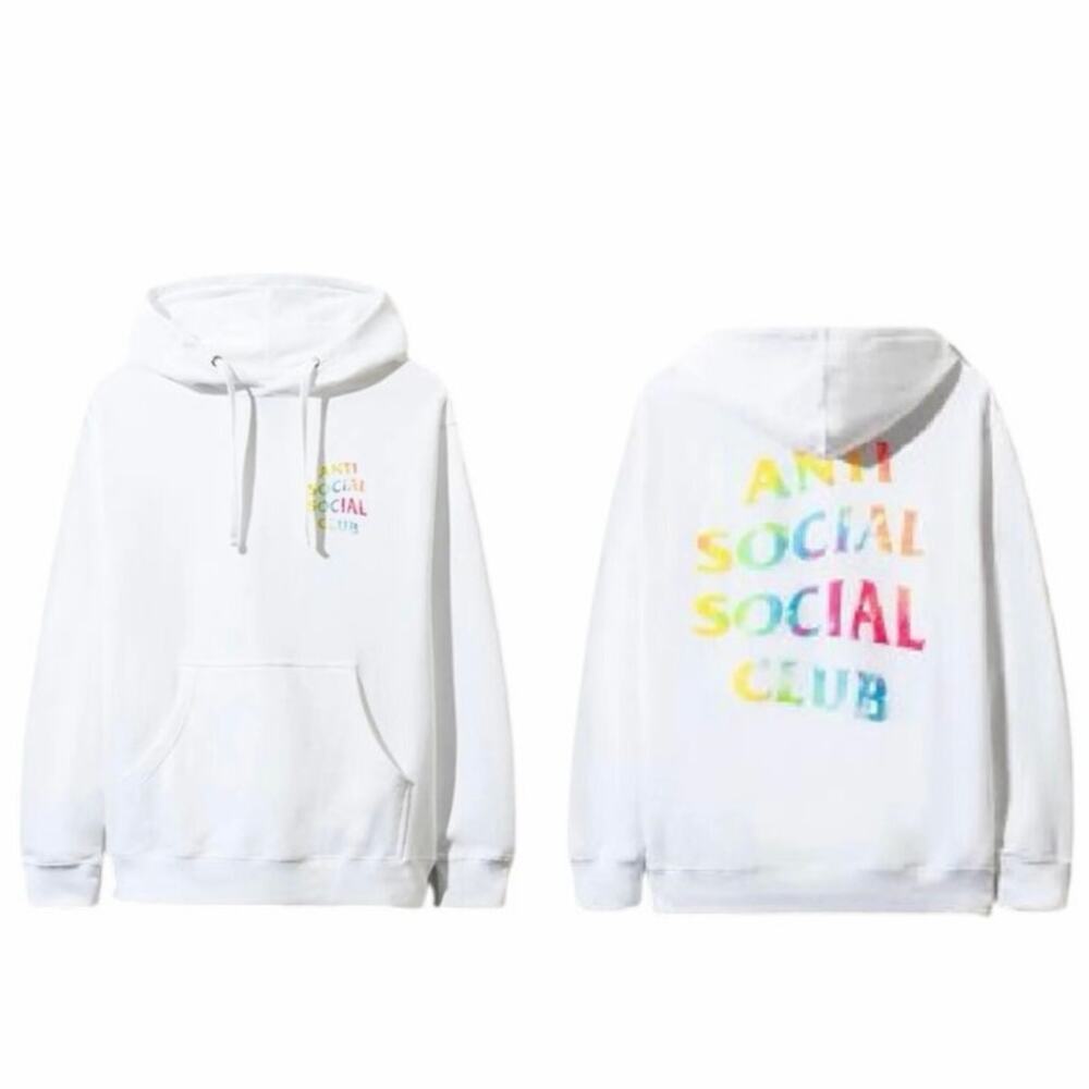 Anti Social Club Rainbow Thai Dye Hoodie Sweatshirt NWOT